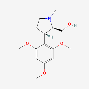 molecular formula C15H23NO4 B8636173 (trans-1-Methyl-3-(2,4,6-trimethoxyphenyl)pyrrolidin-2-yl)methanol 