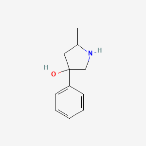 molecular formula C11H15NO B8636200 5-Methyl-3-phenylpyrrolidin-3-ol 