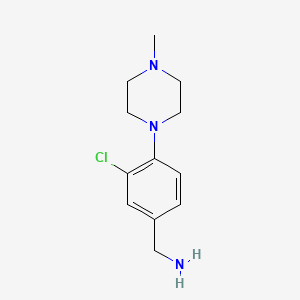 molecular formula C12H18ClN3 B8636256 (3-Chloro-4-(4-methylpiperazin-1-yl)phenyl)methanamine 