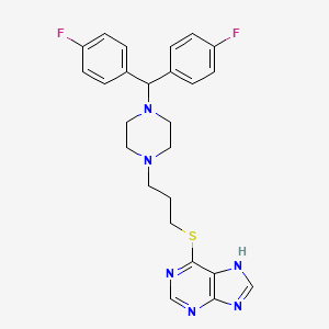 B8636296 1H-Purine, 6-[[3-[4-[bis(4-fluorophenyl)methyl]-1-piperazinyl]propyl]thio]- CAS No. 125346-06-7