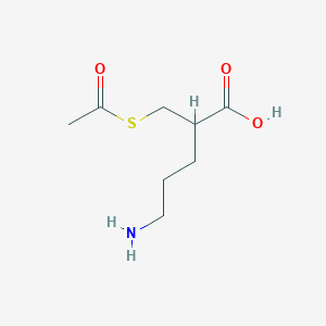 molecular formula C8H15NO3S B8636348 2-Acetylthiomethyl-5-aminopentanoic acid CAS No. 70873-82-4