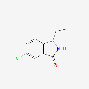 molecular formula C10H10ClNO B8636352 6-Chloro-3-ethyl-2,3-dihydro-isoindol-1-one 