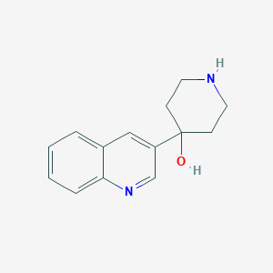 molecular formula C14H16N2O B8636469 4-(Quinolin-3-yl)piperidin-4-ol 