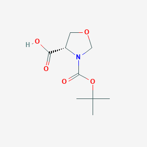 molecular formula C9H15NO5 B8636475 (S)-3-(tert-Butoxycarbonyl)oxazolidine-4-carboxylic acid 