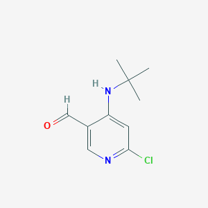 molecular formula C10H13ClN2O B8636535 4-(Tert-butylamino)-6-chloronicotinaldehyde 