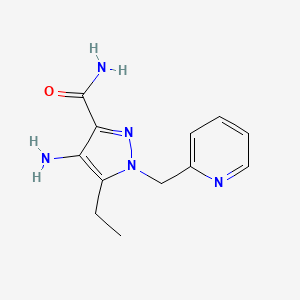 molecular formula C12H15N5O B8636539 4-amino-5-ethyl-1-(2-pyridylmethyl)-1H-pyrazole-3-carboxamide 