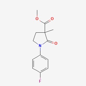 molecular formula C13H14FNO3 B8636585 Methyl 1-(4-fluorophenyl)-3-methyl-2-oxopyrrolidine-3-carboxylate 