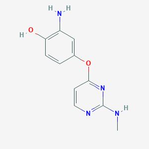 molecular formula C11H12N4O2 B8636604 2-Amino-4-(2-methylamino-pyrimidin-4-yloxy)-phenol 