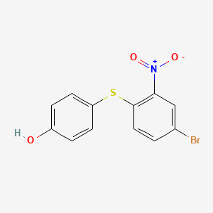 molecular formula C12H8BrNO3S B8636642 4-(4-Bromo-2-nitro-phenylsulfanyl)-phenol 