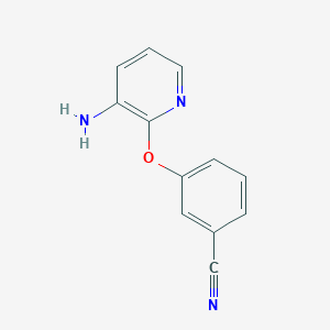 molecular formula C12H9N3O B8636653 3-(3-Aminopyridin-2-yloxy)benzonitrile 