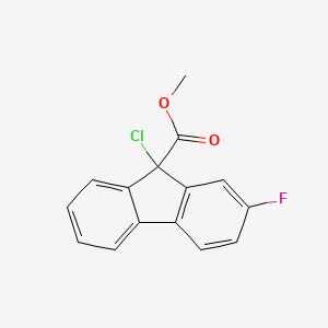 molecular formula C15H10ClFO2 B8636673 Methyl 9-chloro-2-fluoro-9H-fluorene-9-carboxylate CAS No. 97677-62-8