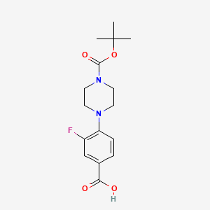 molecular formula C16H21FN2O4 B8636706 4-(4-(Tert-butoxycarbonyl)piperazin-1-yl)-3-fluorobenzoic acid 
