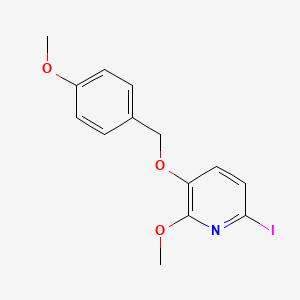 molecular formula C14H14INO3 B8636711 6-Iodo-2-methoxy-3-[(4-methoxybenzyl)oxy]pyridine 