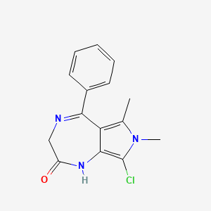 molecular formula C15H14ClN3O B8636792 Pyrrolo(3,4-e)-1,4-diazepin-2(1H)-one, 3,7-dihydro-8-chloro-6,7-dimethyl-5-phenyl- CAS No. 84829-74-3