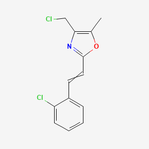 molecular formula C13H11Cl2NO B8636798 4-(Chloromethyl)-2-[2-(2-chlorophenyl)ethenyl]-5-methyl-1,3-oxazole CAS No. 89723-93-3