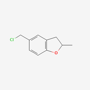 molecular formula C10H11ClO B8636824 5-(Chloromethyl)-2-methyl-2,3-dihydro-1-benzofuran 