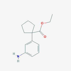 molecular formula C14H19NO2 B8636838 Ethyl 1-(3-aminophenyl)cyclopentane-1-carboxylate 