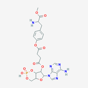 B008637 4-O-[4-(2-amino-3-methoxy-3-oxopropyl)phenyl] 1-O-[6-(6-aminopurin-9-yl)-2-hydroxy-2-oxo-4a,6,7,7a-tetrahydro-4H-furo[3,2-d][1,3,2]dioxaphosphinin-7-yl] butanedioate CAS No. 104809-08-7