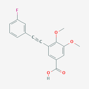 molecular formula C17H13FO4 B8637006 3-[(3-Fluorophenyl)ethynyl]-4,5-dimethoxybenzoic acid CAS No. 647856-77-7