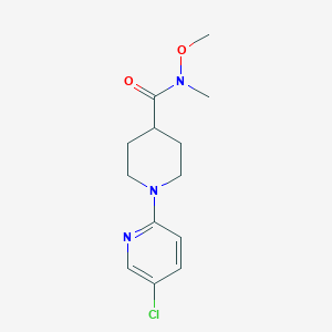molecular formula C13H18ClN3O2 B8637059 1-(5-chloropyridin-2-yl)-N-methoxy-N-methylpiperidine-4-carboxamide 
