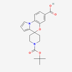 molecular formula C21H24N2O5 B8637135 1'-(Tert-butoxycarbonyl)spiro[benzo[b]pyrrolo[1,2-d][1,4]oxazine-4,4'-piperidine]-7-carboxylic acid 