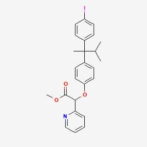 molecular formula C25H26INO3 B8637188 Methyl {4-[1-(4-iodophenyl)-1,2-dimethylpropyl]phenoxy}(pyridin-2-yl)acetate 