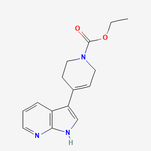 molecular formula C15H17N3O2 B8637212 Ethyl 4-(1H-pyrrolo[2,3-B]pyridin-3-YL)-5,6-dihydropyridine-1(2H)-carboxylate 