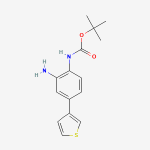 molecular formula C15H18N2O2S B8637215 Tert-butyl [2-amino-4-(3-thienyl)phenyl]carbamate 