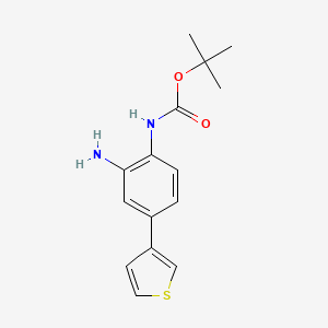 molecular formula C15H18N2O2S B8637215 tert-butyl N-(2-amino-4-thiophen-3-ylphenyl)carbamate 