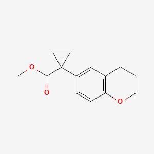 molecular formula C14H16O3 B8637226 1-Chroman-6-yl-cyclopropanecarboxylic methyl ester 