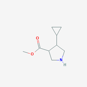 molecular formula C9H15NO2 B8637234 Methyl 4-cyclopropylpyrrolidine-3-carboxylate 