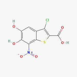 molecular formula C9H4ClNO6S B8637263 3-Chloro-5,6-dihydroxy-7-nitro-1-benzothiophene-2-carboxylic acid CAS No. 921196-84-1