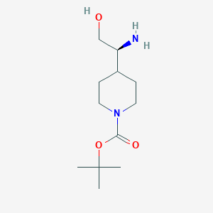 molecular formula C12H24N2O3 B8637270 t-Butyl 4-[(1S)-1-amino-2-hydroxyethyl]-1-piperidinecarboxylate 
