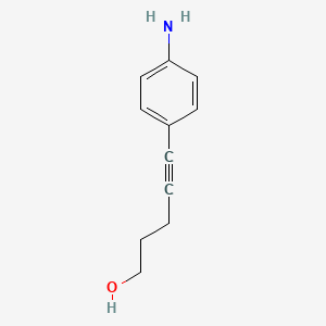 molecular formula C11H13NO B8637278 4-Pentyn-1-ol, 5-(4-aminophenyl)- 