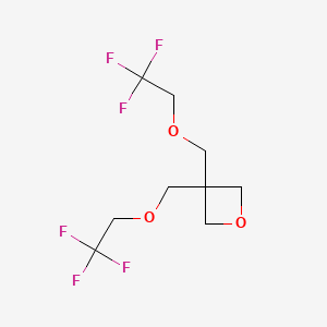 molecular formula C9H12F6O3 B8637324 Oxetane, 3,3-bis[(2,2,2-trifluoroethoxy)methyl]- CAS No. 136163-10-5