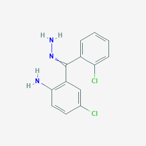 molecular formula C13H11Cl2N3 B8637328 Methanone, (2-amino-5-chlorophenyl)(2-chlorophenyl)-, hydrazone CAS No. 59639-20-2