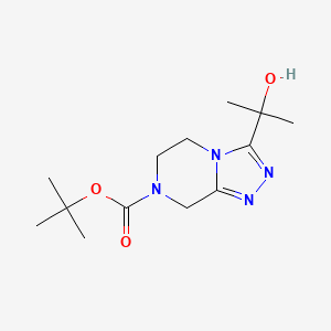 molecular formula C13H22N4O3 B8637391 tert-butyl 3-(2-hydroxypropan-2-yl)-5,6-dihydro-[1,2,4]triazolo[4,3-a]pyrazine-7(8H)-carboxylate 