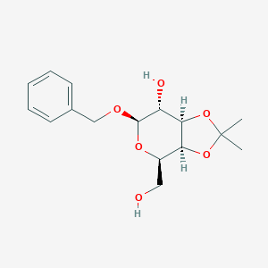molecular formula C16H22O6 B086374 (3aS,4R,6R,7R,7aR)-4-(hydroxymethyl)-2,2-dimethyl-6-phenylmethoxy-4,6,7,7a-tetrahydro-3aH-[1,3]dioxolo[4,5-c]pyran-7-ol CAS No. 14897-51-9