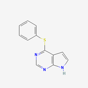 molecular formula C12H9N3S B8637434 4-(Phenylsulfanyl)-7H-pyrrolo[2,3-d]pyrimidine CAS No. 736142-84-0