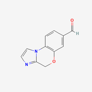 molecular formula C11H8N2O2 B8637471 4H-Benzo[b]imidazo[1,2-d][1,4]oxazine-7-carbaldehyde 
