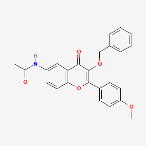 molecular formula C25H21NO5 B8637561 2-(4-methoxyphenyl)-3-benzyloxy-6-acetamido-4H-1-benzopyran-4-one 