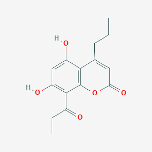 molecular formula C15H16O5 B8637649 5,7-Dihydroxy-8-propionyl-4-propyl-2H-chromen-2-one CAS No. 166983-58-0