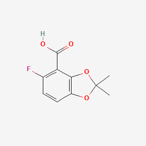 molecular formula C10H9FO4 B8637668 5-Fluoro-2,2-dimethyl-2H-1,3-benzodioxole-4-carboxylic acid CAS No. 158822-35-6