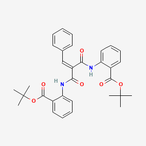 molecular formula C32H34N2O6 B8637697 Benzoic acid, 2,2'-((1,3-dioxo-2-(phenylmethylene)-1,3-propanediyl)diimino)bis-, bis(1,1-dimethylethyl) ester CAS No. 101646-12-2