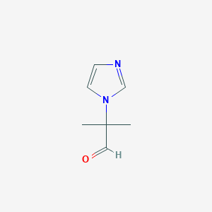 molecular formula C7H10N2O B8637713 1-(1-Formyl-1-methylethyl)imidazole 