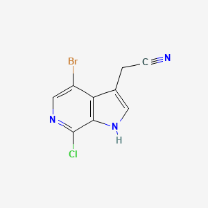 molecular formula C9H5BrClN3 B8637749 (4-Bromo-7-chloro-1H-pyrrolo[2,3-c]pyridin-3-yl)acetonitrile 