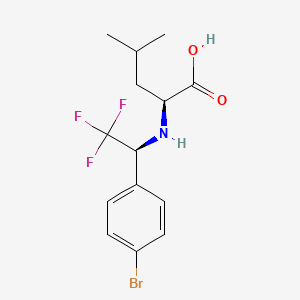 molecular formula C14H17BrF3NO2 B8637758 N-[(1S)-1-(4-Bromophenyl)-2,2,2-trifluoroethyl]-L-leucine CAS No. 919352-63-9