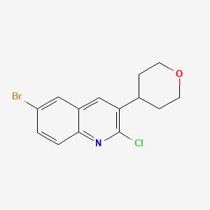 molecular formula C14H13BrClNO B8637770 6-bromo-2-chloro-3-(tetrahydro-2H-pyran-4-yl)quinoline 