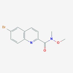 molecular formula C12H11BrN2O2 B8637847 6-bromo-N-methoxy-N-methylquinoline-2-carboxamide 