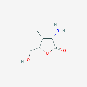 molecular formula C6H11NO3 B086379 2(3H)-Furanone, 3-aminodihydro-5-(hydroxymethyl)-4-methyl- CAS No. 13594-38-2